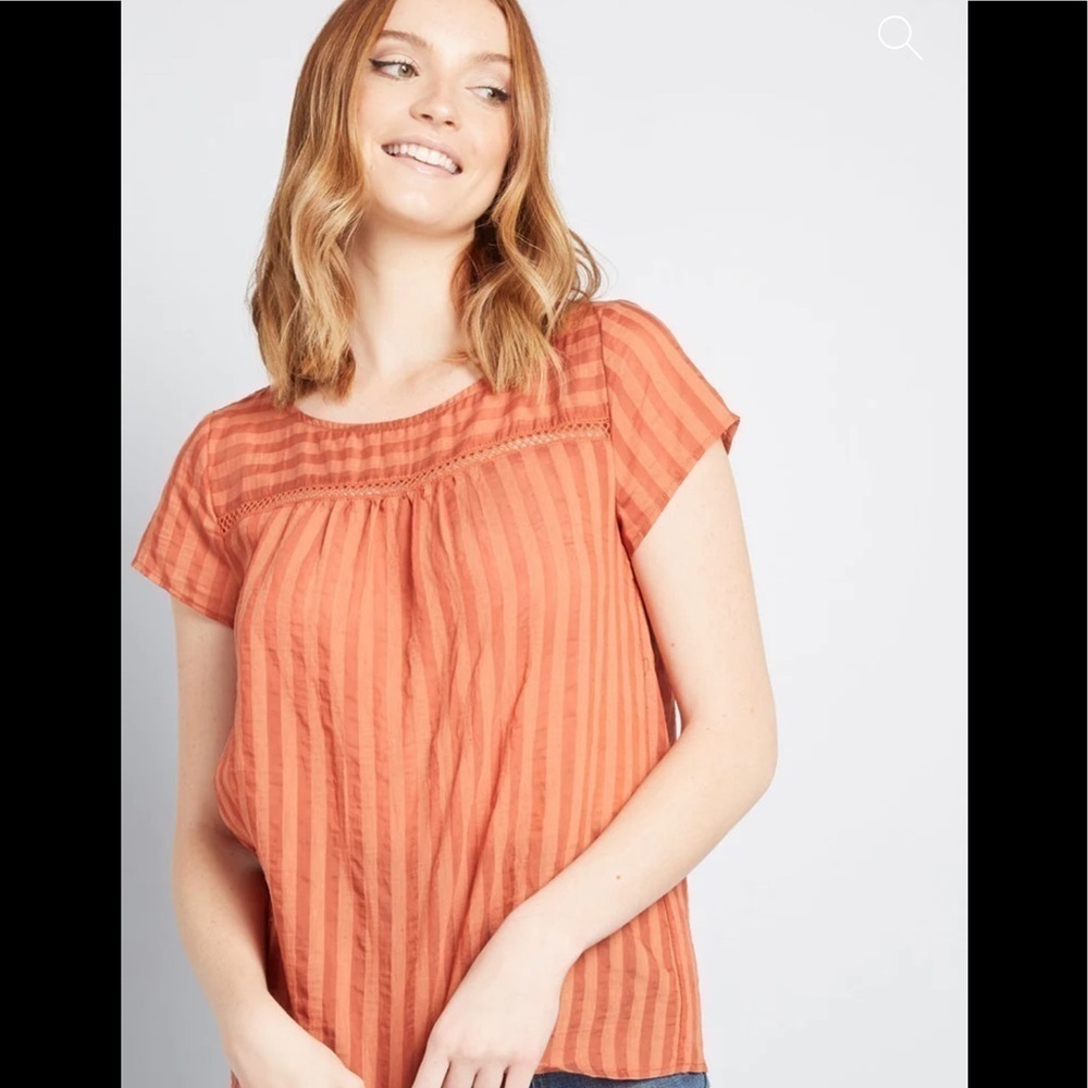 NWT Mod Cloth Boxy Linen Blend Blouse
